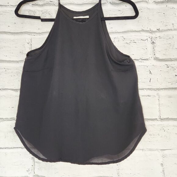Abercrombie & Fitch High Neck Solid Black Fit And Flare Tank Top Womens Small - Picture 3 of 11